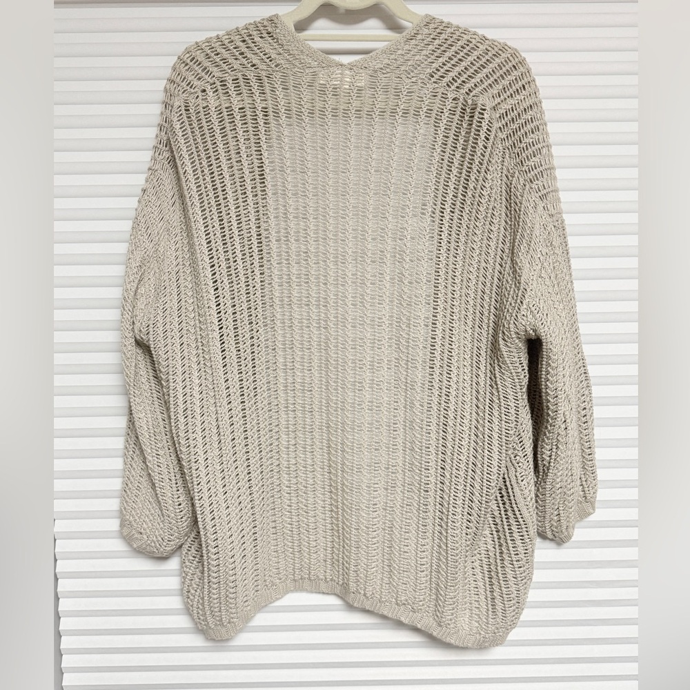Grade & Gather - Beige LOOSE KNIT CARDIGAN - Picture 3 of 5